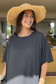 Made in Italy Milo Cotton Slouch Sac Dress Black
